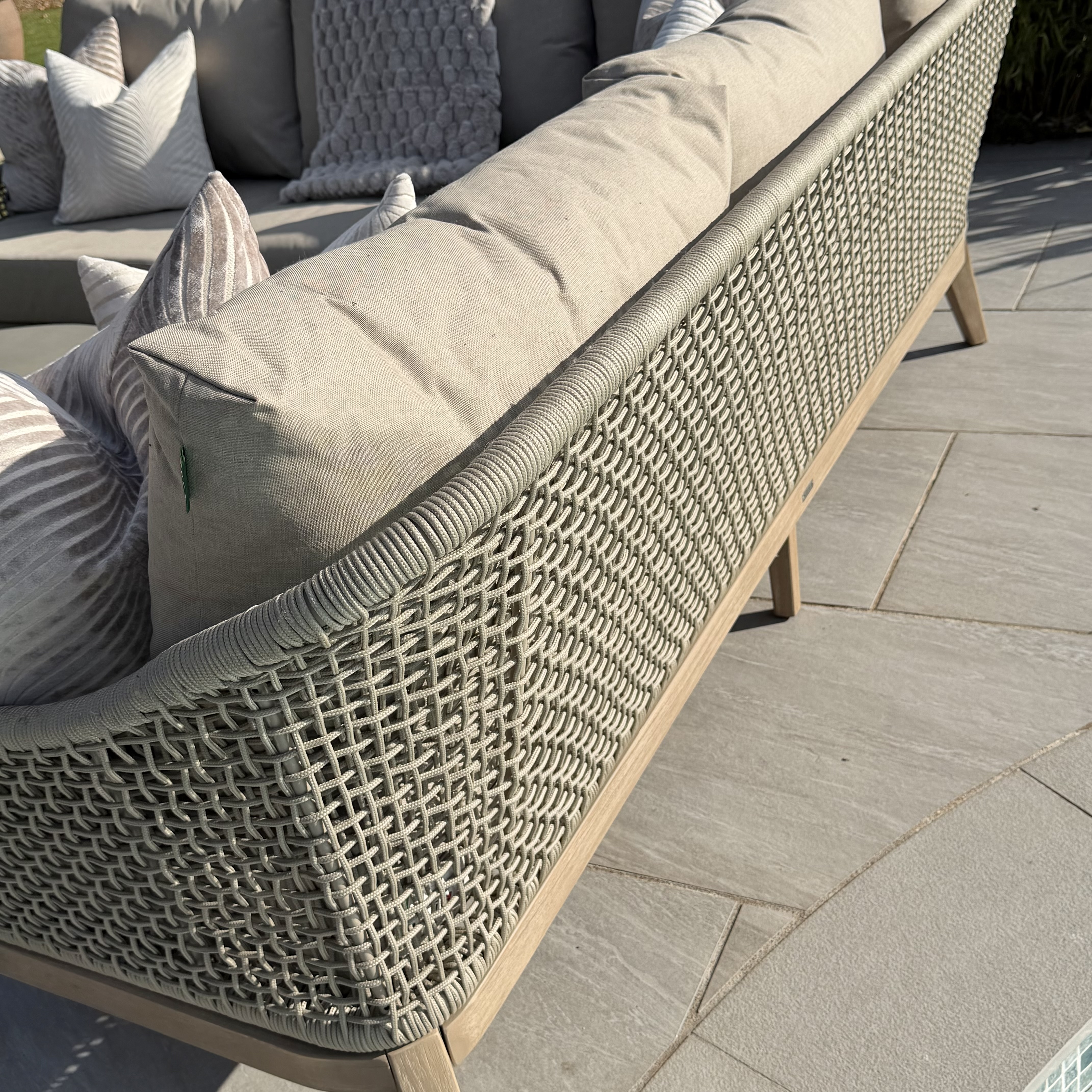 Nova - Summer Corner Sofa Set with Round Coffee Table & Side Table - Beige